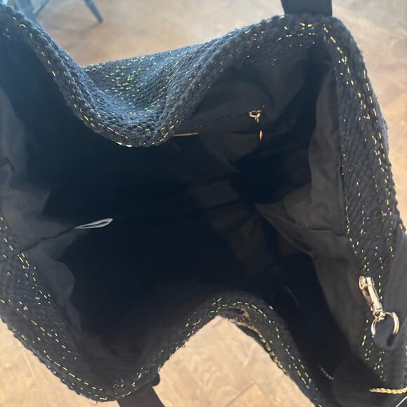 NWT America & Beyond Embellished Tote Black Limo Embellished Shoulder Bag - Picture 5 of 7